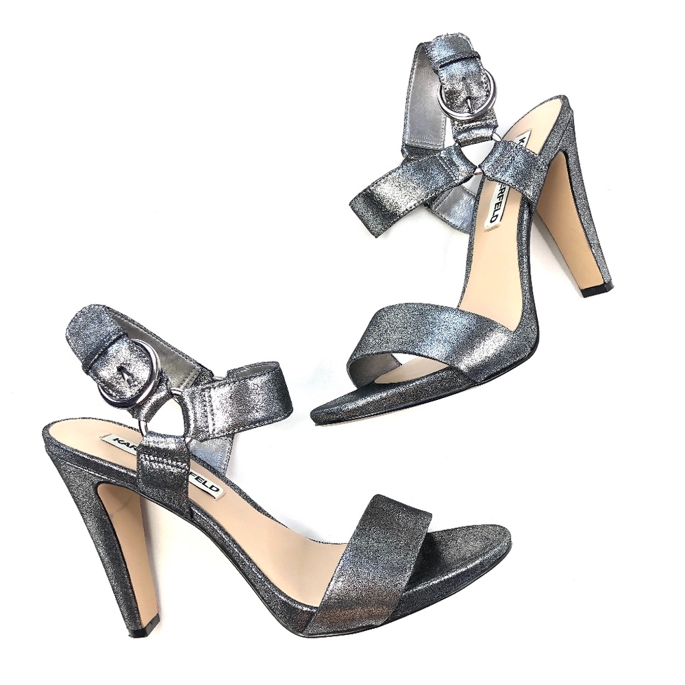 Karl Lagerfeld | Metallic Silver Heel